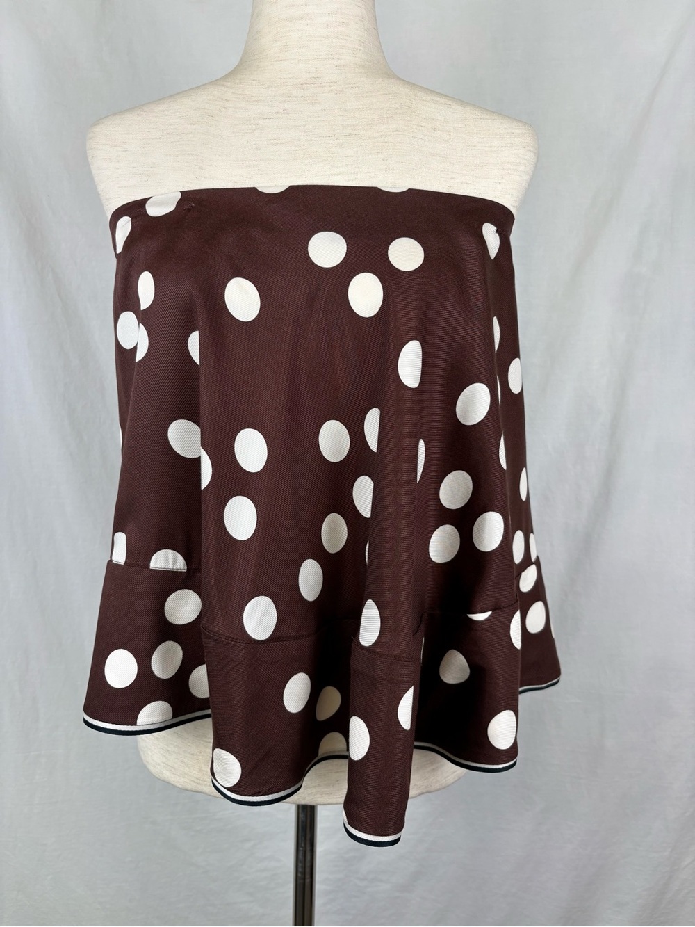 Anthropologie Maeve Jessica Strapless Swing Top Brown Dot XS